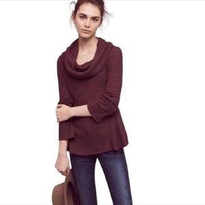 Forgotten Grace burgundy Cowl Neck Sweater